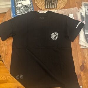 Chrome Hearts Black Tee with White Graphics